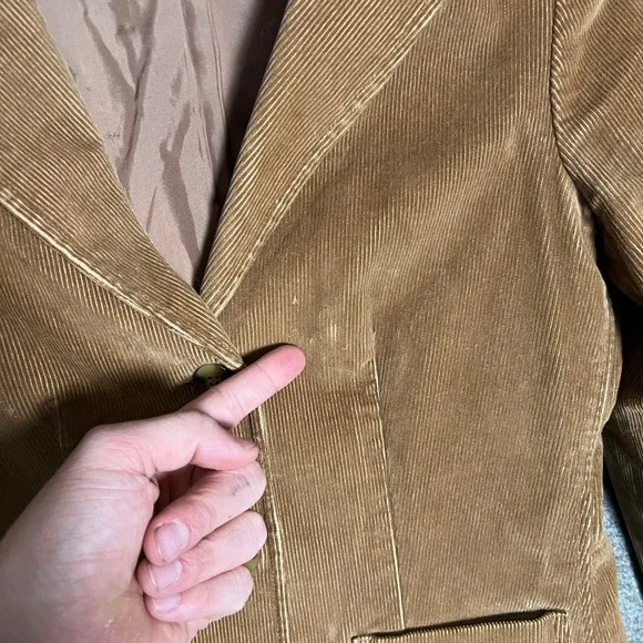 L.L.Bean Womens Corduroy Blazer Jacket Size 4 Regular Brown Cotton‎ - Picture 2 of 8